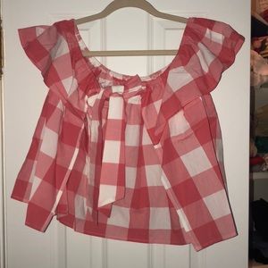 LAUREN JAMES pink plaid top